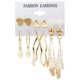 thumbnail image 1 of Pendientes de aro de oro para damas, pendientes de mujer, conjunto de pendientes de aro de oro vintage, 1 of 5