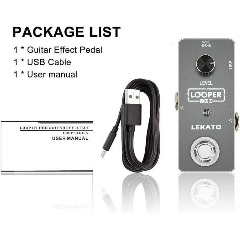 Looper Guitar Effect Pedal, LEKATO Looper Guitar Pedal 5 min Unlimited  Overdubs Loop Station 