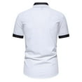 thumbnail image 2 of WREESH Men's Formal Button Down Shirts Short Sleeve Turndown Collar Shirts with Solid Print for Men's Pocket Solid Color Formal Top White, 2 of 9
