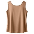 thumbnail image 5 of Silk Satin Tank Tops for Women Scoop Neck Sleeveless Camisole Tops 2026 Summer Basic Blouses Brown XL, 5 of 5