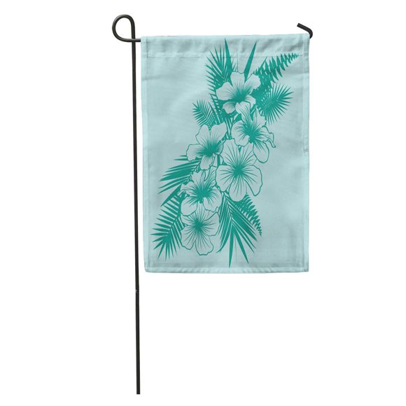 NUDECOR Hibiscus Tropical Flower Hawaii Lei Floral Exotic Graphic Garden Flag Decorative Flag House Banner 12x18 inch
