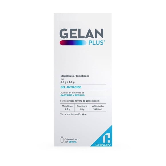 Gel Gelan Plus Magaldrato 8.0 g, Simeticona 1.0 g 250 ml