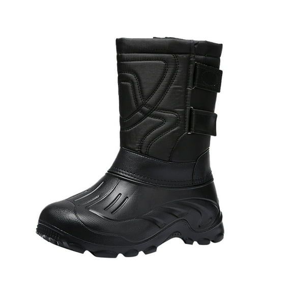 AnuirheiH Men's Fall And Winter Rain Boots Plush Velvet High-Tube Snow Boots Outdoor Sports Shoes