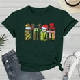 thumbnail image 2 of Lkhaha Womens Fashion Tees Tops Printed Loose Casual Short Sleeve Round Neck oft Breathable Fabric Floral Pattern Plus Size Outfits Dark Green 3XL, 2 of 3