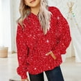 thumbnail image 2 of Mercatoo Teen Girls 𝐒parkle Hoodies Cute Sequins Cotton Glitter Pullover Sweatshirts with Pockets Kids Oversized Soft Clothes, 2 of 5