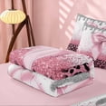 thumbnail image 5 of Homewish Pink Bowknot Zipper Twin Comforter Sets with Fitted Sheet and 2 Pillowcases for Princess Girls, Glitter Cheetah Print Zipper Bedding Set, 5 of 7
