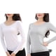 thumbnail image 1 of Ropa interior térmica femenina de manga larga con cuello redondo, camisa de fondo de otoño para el hogar y la Oficina, ropa interior para Prendas para la parte del cuerpo 2 piezas blanco gris XL Minnieouse AP013721-12, 1 of 6