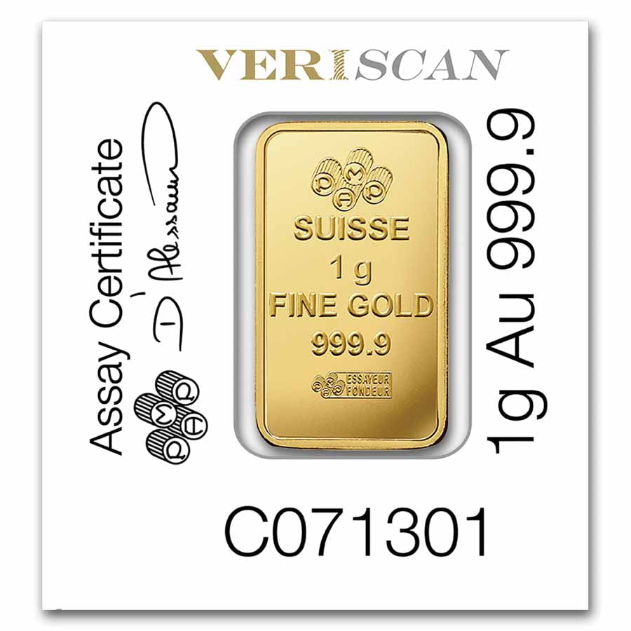 Pamp Suisse 1" gram Gold Bar