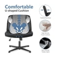 thumbnail image 7 of Demi Bonn Criss Cross Legged Chair, Armless Office Desk Wide Seat No Wheels, Swivel Height Adjustable, 300 lbs Capacity, Comfortable, Black, 7 of 7