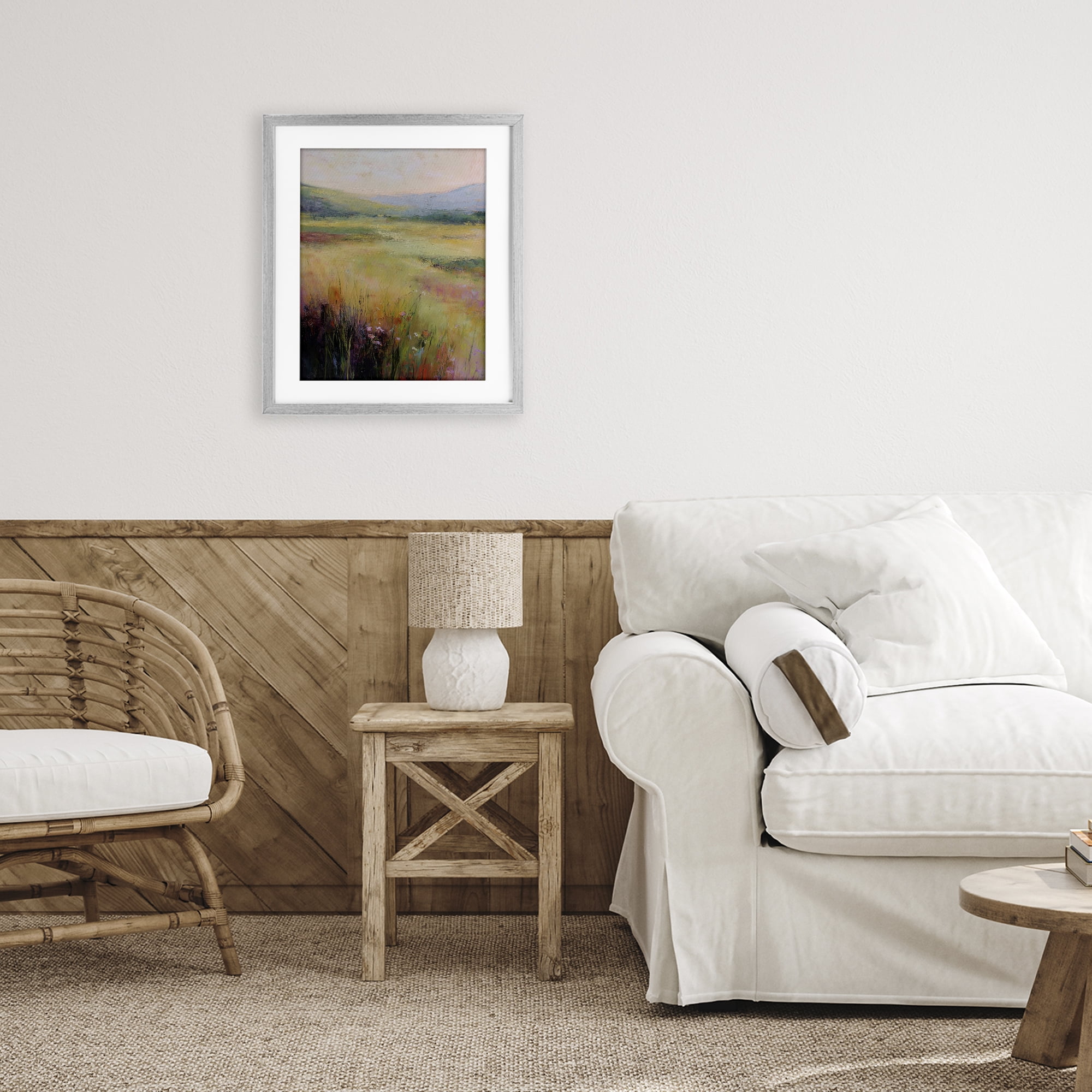 Stupell Industries Green Valley View Gray Framed Print Under Glass, design by Svetlana Aleynikova