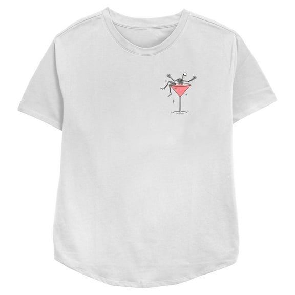 Women's Lost Gods Resting Skeleton  Graphic Tee White Large