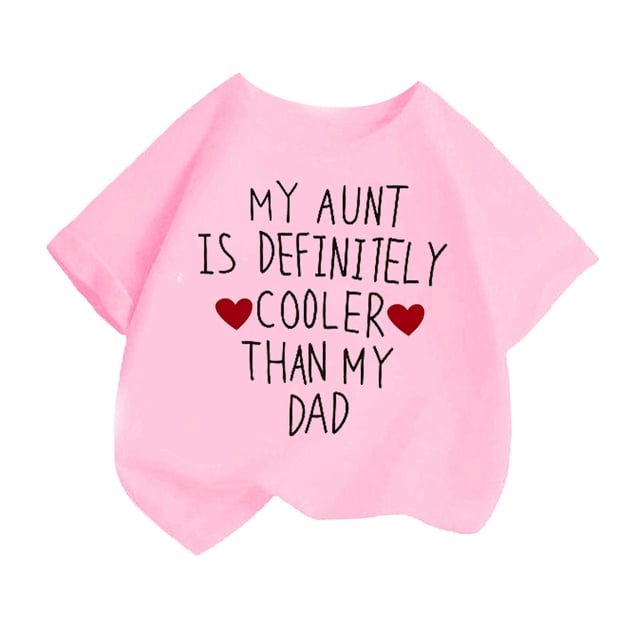 MEZZALL T-Shirt à Manches Courtes Imprimé Mode Mignon pour Filles, Col Rond, Été, Décontracté, Rose, 6-8 Ans