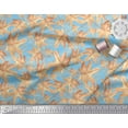 thumbnail image 2 of Soimoi Blue Poly Georgette Fabric Autumn Leaves Decor Fabric Printed Yard 42 Inch Wide, 2 of 2