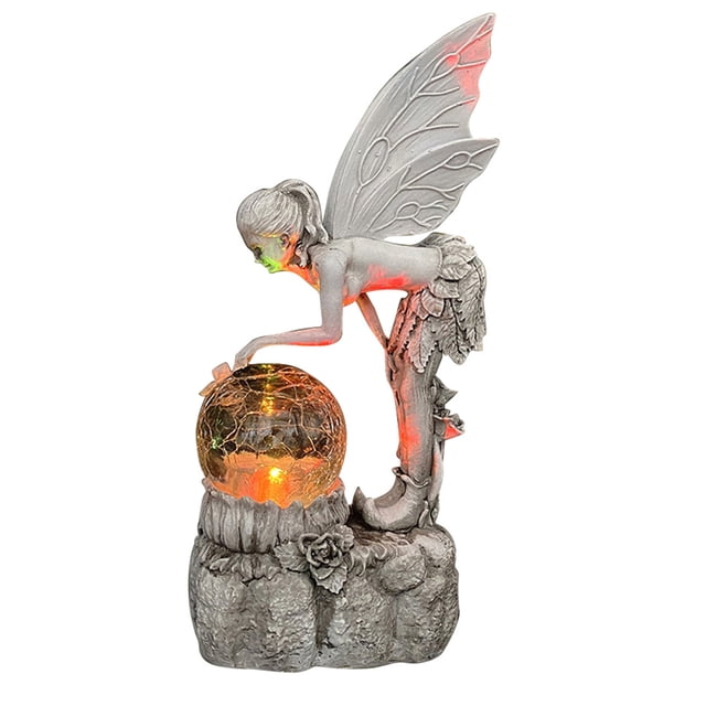 Lámpara LED Solar de Ángel para jardín, estatua, luces de paisaje para patio, hogar, jardín al aire libre