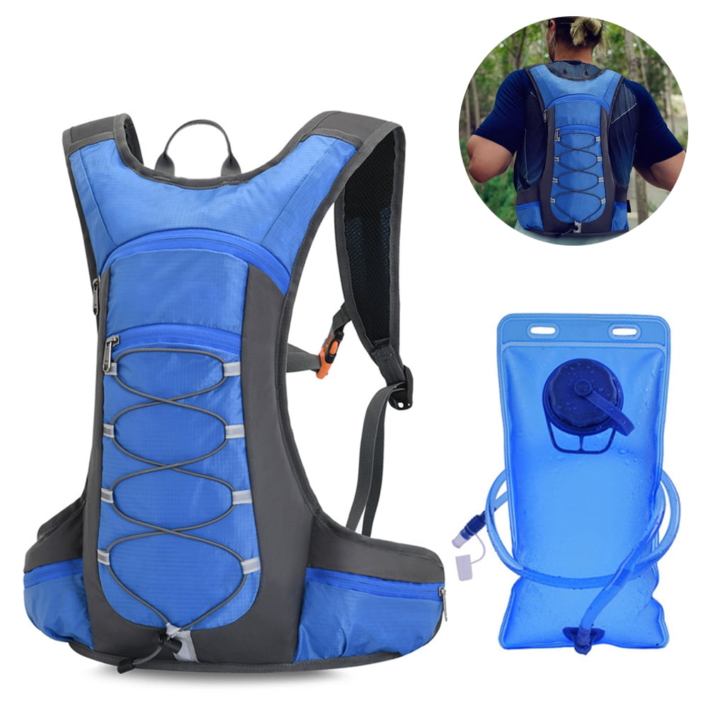 2 Litre Mouth Water Bladder Bag Pack Hydration Camping Climbing Sports Blue 