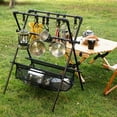 thumbnail image 3 of Outdoor Camping Cups Bowls Drying Rack Hung Shelf Aluminum Alloy Bracket Picnic BBQ Tableware Cookware Storage Rack Campsite Tools Shelf, 3 of 8