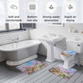 thumbnail image 6 of Spring Flowers Bathroom Rugs Set Oil Painting Pink Purple White Lavender Floral Blue Sky Non Slip Absorbent Bath Mats 3 Piece Set with Bathroom Rug, U-Shaped Floor Mat, Toilet Seat Cover Large Size, 6 of 9