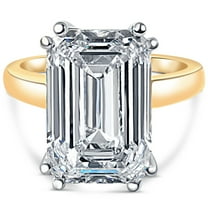 Pompeii Certified 10.05CT Emerald Cut Solitaire Diamond Engagement Ring 14k Gold Lab Grown