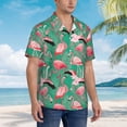 thumbnail image 5 of Haiem Tropical Flamingo Printed Hawaiian Shirt for Men - Men’s Casual Beach Summer Shirts - Stretch Fabric with Modern Fit-XX-Large, 5 of 9