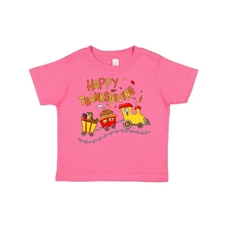 

Inktastic Happy Thanksgiving Turkey Train with Food Gift Toddler Boy or Toddler Girl T-Shirt
