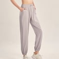thumbnail image 3 of SWSMCLT Women's Athletic Pants Quick Dry Jogger Active Workout Plus Size Casual Outdoor Travel Elastic Waist Trousers Cinch Bottom Ankle Pant Lightweight High Waisted Lounge Grey XX-Large, 3 of 3