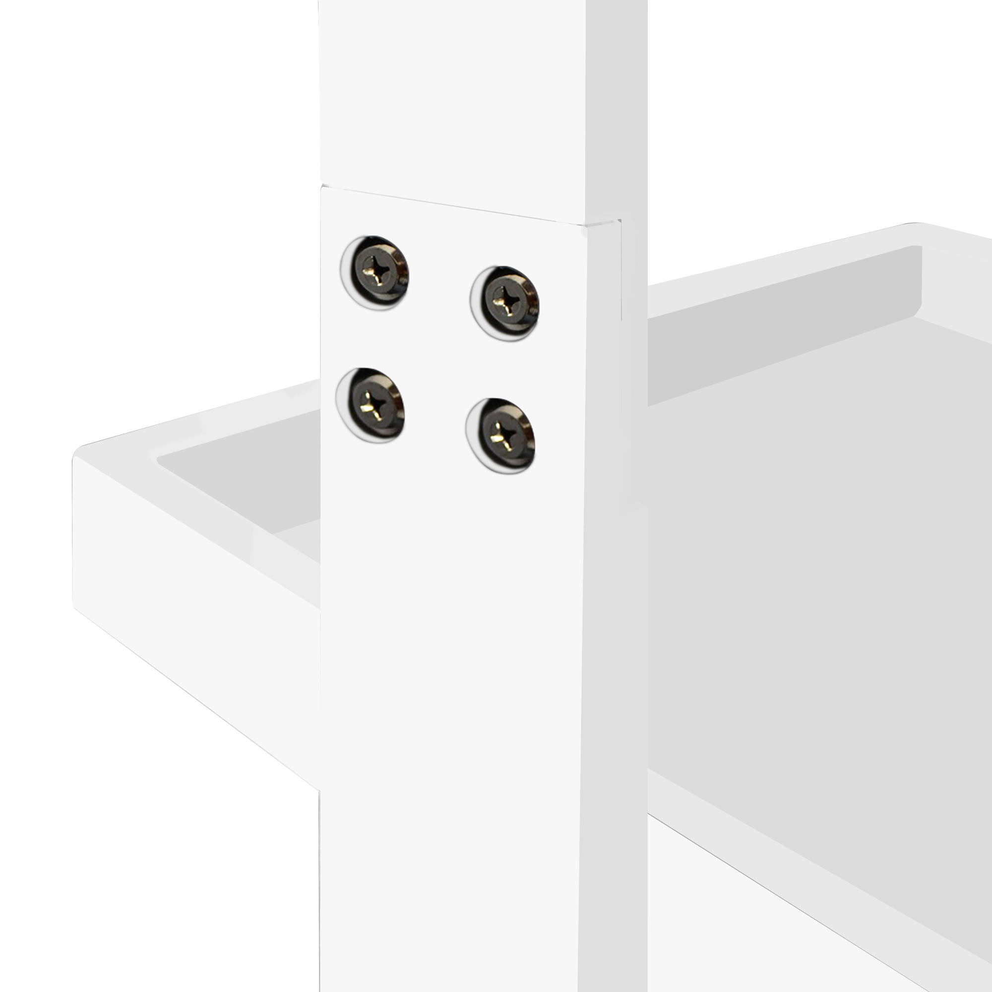 eHemco 5 Tier Ladder Leaning Wall Bookcase, Storage Bookshelf, 70 Inches, White