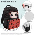 thumbnail image 7 of HUIACONG Cute Ladybug Print School Backpack for Age 6-18 Large Capacity Ergonomic Padded Adjustable Shoulder Straps for Elementary Middle High School Students Daily Use, 7 of 7