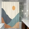thumbnail image 5 of Boho Mountain Shower Curtain Minimalist and Abstract Shower Curtain Set Fabric Shower Curtains Bathroom Set with 12 Hook Boho Mountain 1 72×72 Inches, 5 of 6