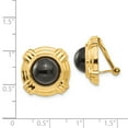 thumbnail image 2 of 14K Yellow Gold Omega Clip Onyx Non-pierced Earrings, 2 of 5