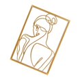 thumbnail image 4 of Arte mural minimalista abstracto de mujer, dibujo lineal, arte mural, decoración moderna, arte en metal Vista trasera, 4 of 8