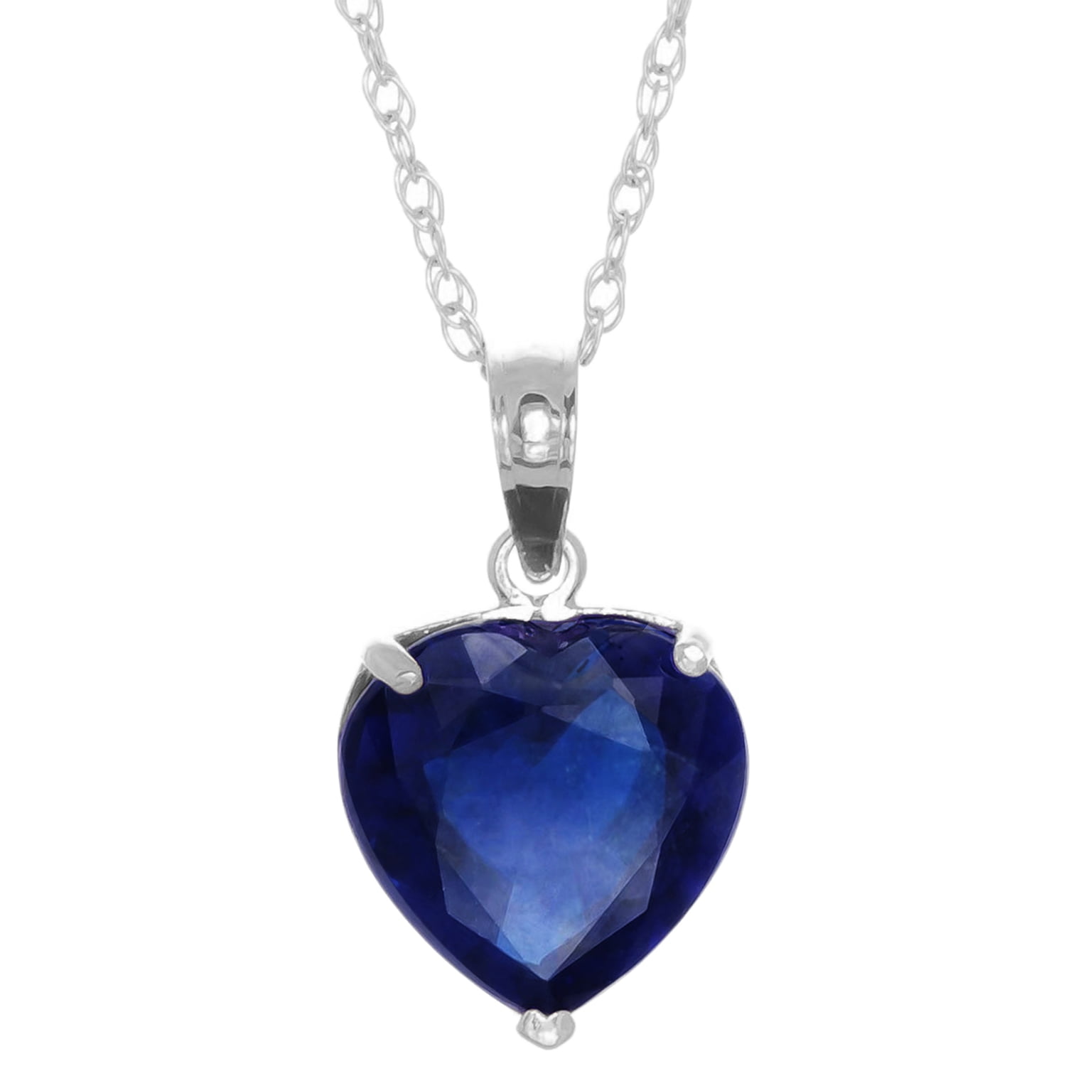 Heart Lock Necklace With Natural White Sapphire