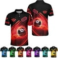 thumbnail image 2 of Custom Billiard Polo Shirts for Men Women Personalized Name Team 8 Ball Shirt Billiards Apparel Pool 3D Tshirts Gifts Player (Orange, L), 2 of 10