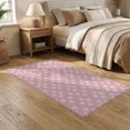 thumbnail image 2 of ODIKA 5'x7' Washable Area Rug Non-Slip, Low Pile, Stain Resistant Geometric Blush Trellis Solid Shaggy Look Minimalist Pink Interlocking Refined for Guest Room, Lounge, Apartment, 2 of 7