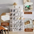 thumbnail image 4 of ANTBOX Clear 6-Tier Foldable Stackable Shoe Rack Organizer Cabinet for 12 Pairs, Magnetic Door, Durable Plastic Storage Box, 4 of 6