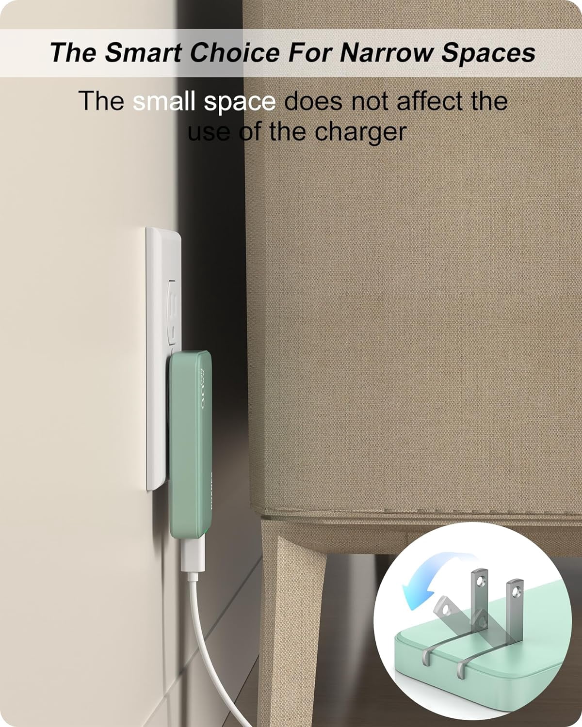 30W USB C Charger, Flat USB Wall Charger with USB C and USB A Ports, Super Thin USB Wall Plug for MacBook Pro/Air/iPad Pro, iPhone 15/14/13/12 and Galaxy S23,S22 etc (Green-30W)