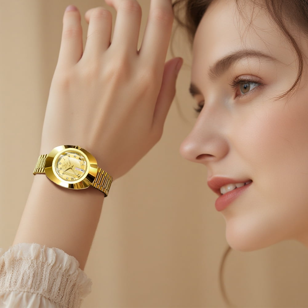 OLEVS Watches for Women Luxury Dress Waterproof Analog Quartz Fashion Gold Plated Tungsten Steel Roman Numeral Date Classic Female Ladies Watches Women Wrist Watches Gift Relojes para Mujer