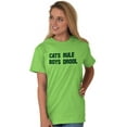 thumbnail image 4 of Cats Rule Boys Drool Single Pet Mom Women's Graphic T Shirt Tees Brisco Brands S, 4 of 6