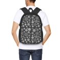 thumbnail image 4 of Balery simple white Snowflake Mochila para hombre y mujer - Tela Oxford 600D resistente - Gran capacidad, resistente al agua, ideal para la escuela, viajes y senderismo, 4 of 6