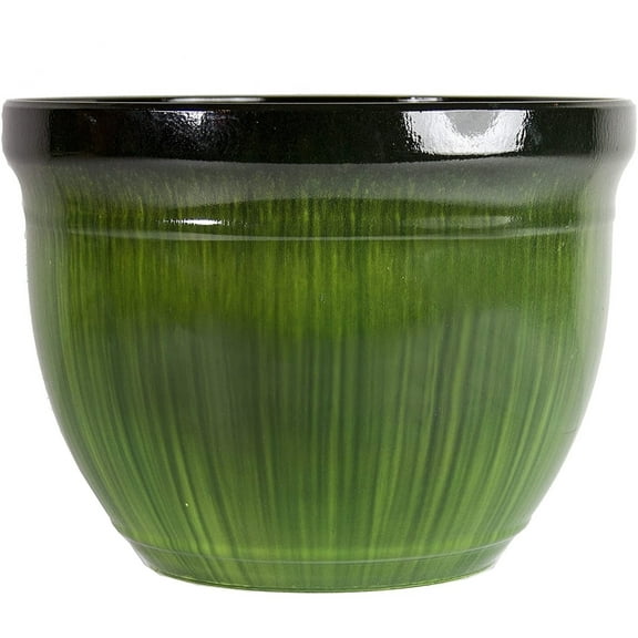Gardener Select Madison Planter, Green Drip, 15"