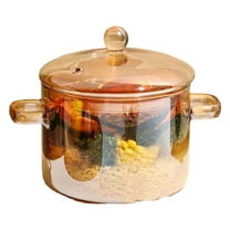 1500ml Clear Glass Simmer Pot for Cooking Simmer Pot for Stove Top Oven/Gas Safe for Soup Milk Porridge