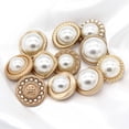 thumbnail image 4 of 5 PCS Pearl Gold Metal Women Coat Buttons for Clothing Sweater Decoration Sewing Crafts Accessories (#3, 20mm), 4 of 8