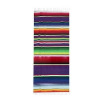 Mexican Tablecloth Serape Blanket for Mexican Party Wedding Decorations, Large Square Cotton Fringe Table Cloth Colorful Mexican Blanket Outdoor Fiesta Table Cover Picnic (Purple)