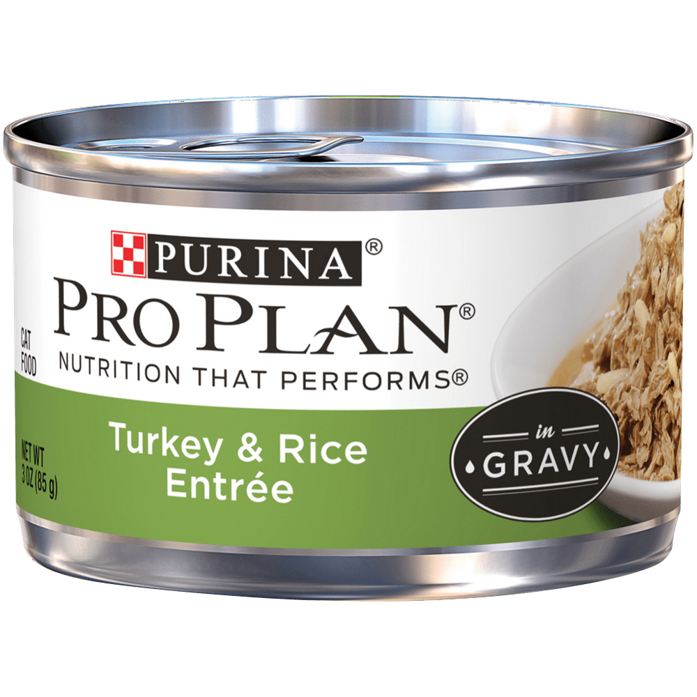 (24 Pack) Purina Pro Plan Gravy Wet Cat Food, Turkey & Rice Entree, 3
