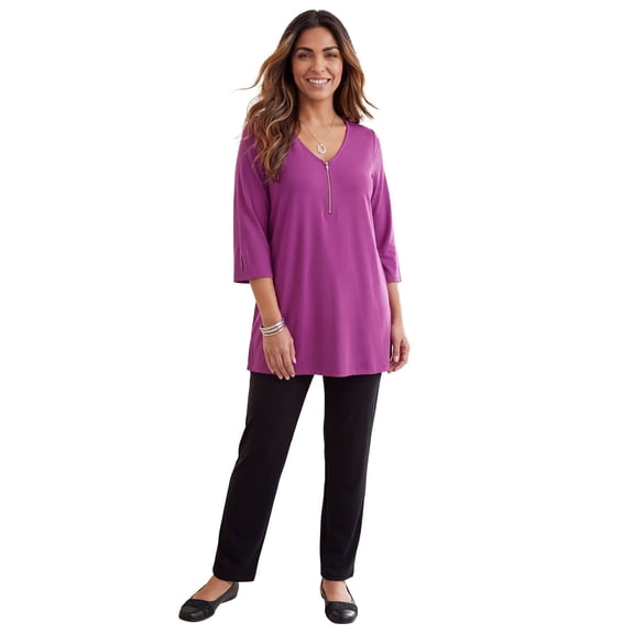 Catherines Women's Plus Size Suprema Studio Half-Zip Tunic