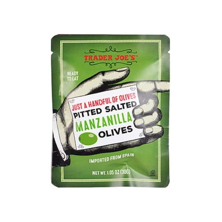 Just a Handful of Pitted Salted Manzanilla Olives (4-pack), 1.05 oz each
