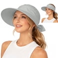 thumbnail image 2 of OIUUAK 2-in-1 Women’s Sun Visor Sun Hat Zipper Off Ponytail Friendly, Lightweight Breathable Quick Dry, Summer UV Protection Sports Beach Vacation, Light Ashy, 2 of 8