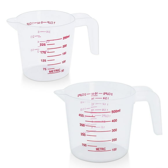 Juego de vasos medidores DTDNZKN 250 ml (1 taza) y 500 ml (2 tazas) x2