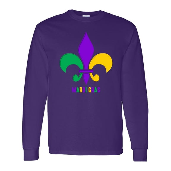 Inktastic Mardi Gras Fleur De Lis Long Sleeve T-Shirt