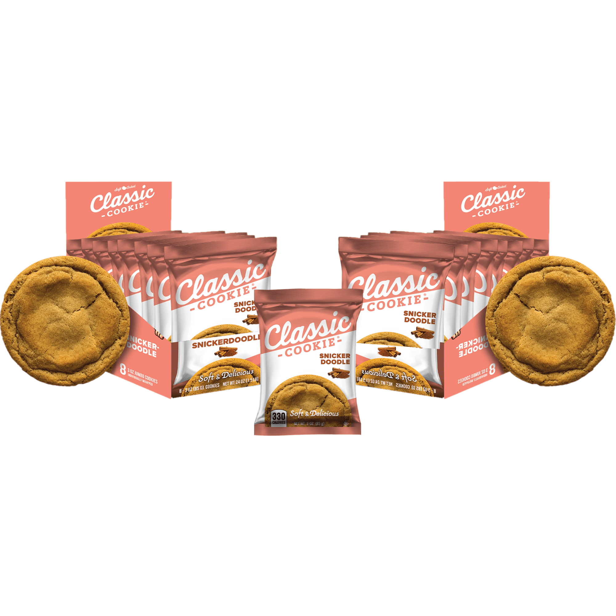 Classic Cookie Soft Baked Snickerdoodle Cookies, 2 Boxes, 16