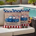 thumbnail image 4 of Independence Day Outdoor Waterproof Pillow Covers, Gnomes Truck Star Flag Wooden Grain Decorative Square Throw Pillowcase Sofa Cushion Sham for Patio/Couch/Chair, 16"x16" 2 Pack, 4 of 8